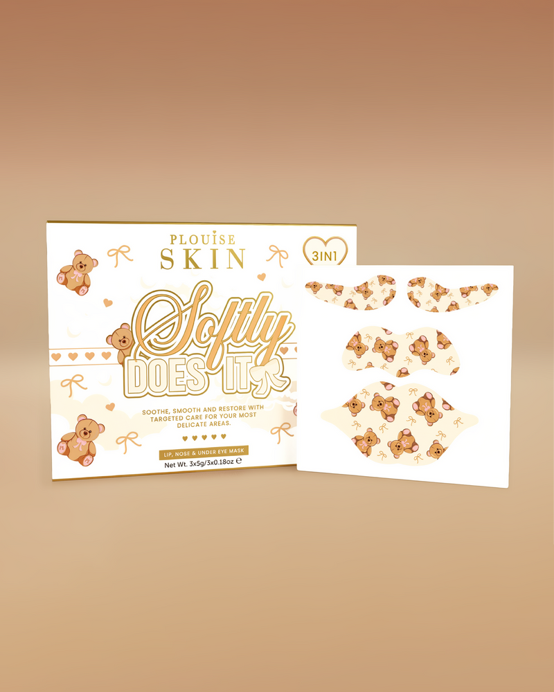 Set de mascarillas 3 en 1 para labios, ojos y nariz Softly Does It
