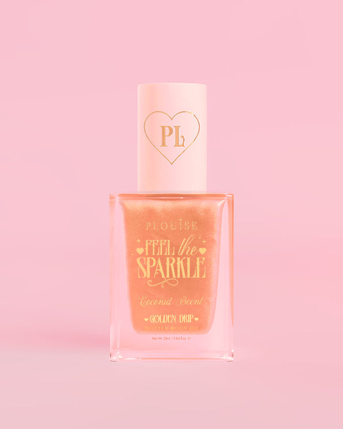 Aceite corporal con purpurina de diamante Feel The Sparkle de P.Louise - Golden Drip