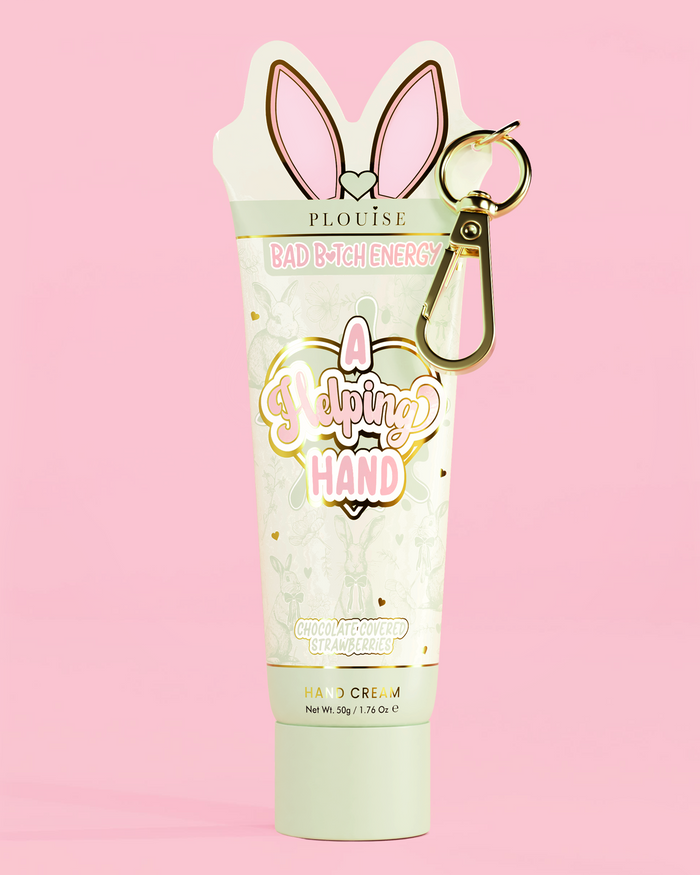 Green tube of P.Louise A Helping Hand Chocolate Strawberries hand cream