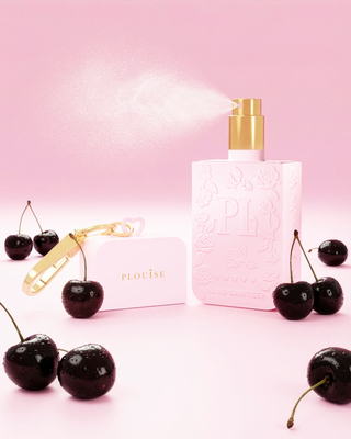 Pink P.Louise hand sanitizer in black cherry