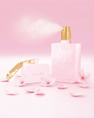 Pink P.Louise hand sanitizer spray in cherry blossom