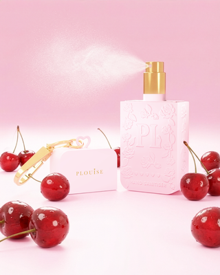 Pink P.Louise hand sanitizer spray in cherry