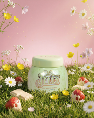 Green tub of P.Louise I'm So Jelly Makeup Remover in chocolate strawberries