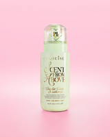 Green bottle of P.Louise Scent From Above hair and body mist in chocolate covered strawberries