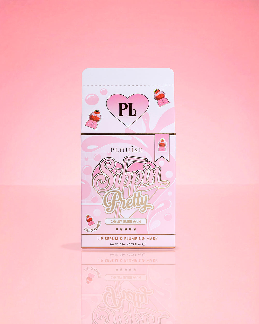 P.Louise Sippin Pretty Peptide Lip Serum And Lip Treatment Duo Cherry Bubblegum Packaging